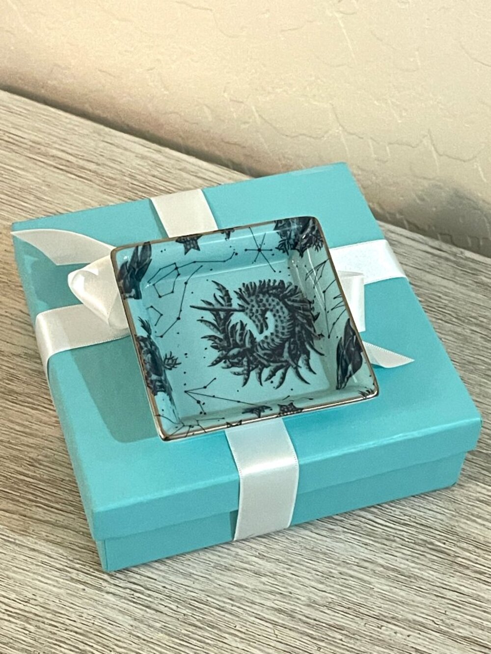 Tiffany & Co. Trinket Tray Porcelain Vide Poche Dish Zodiac Capricorn